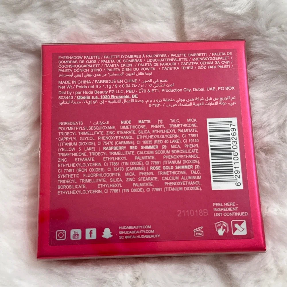 Huda Beauty Ruby Obsessions Eyeshadow Palette - 9 Shades - Red/Berry - Authentic
